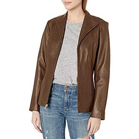 ファッションの US レザーウィング襟付きジャケット レディース Haan Cole サイズ: グレー カラー: X-Small ビジネスシューズ