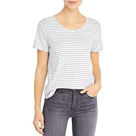 Three Dotsコットンモーダル半袖ストライプtシャツ 4 レディースファッション Us サイズ Dotsコットンモーダル