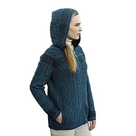 特別価格Aran Crafts Women´s Soft Irish Fairisle Hood Sweater， 100% Merino Wool， Aut好評販売中