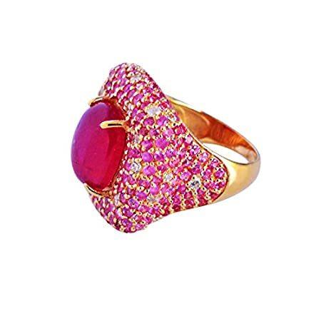 Genuine Ruby,Pink Sapphire Gemstone 925 Solid Sterling Silver,Gold Plated R