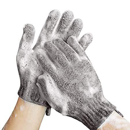 MIG4U Shower Exfoliating Scrub Gloves Medium to Heavy Bathing Gloves Body W