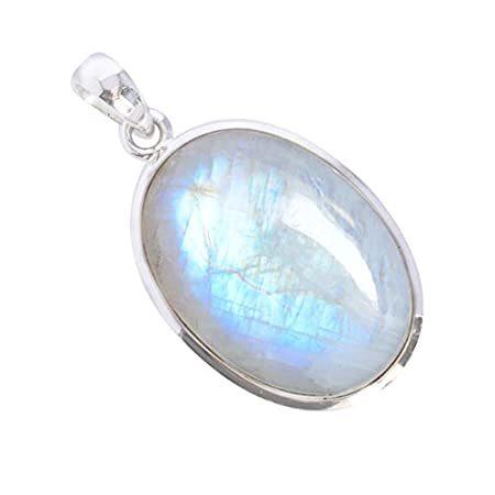 Rainbow Moonstone Gemstone 925 Solid Sterling Silver Pendant Beautiful Hand