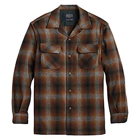 Pendleton Men's Long Sleeve Tall Board Shirt, Brown/Grey Mix Ombre, XXL