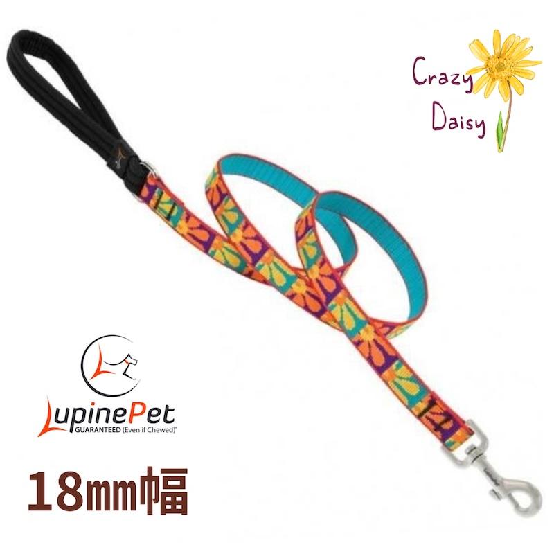 120cmリード・クレイジーデイジー柄18mm幅 LUPINE ルパイン crazy daisy アメリカ製 379C4スマイルドッグ愛犬