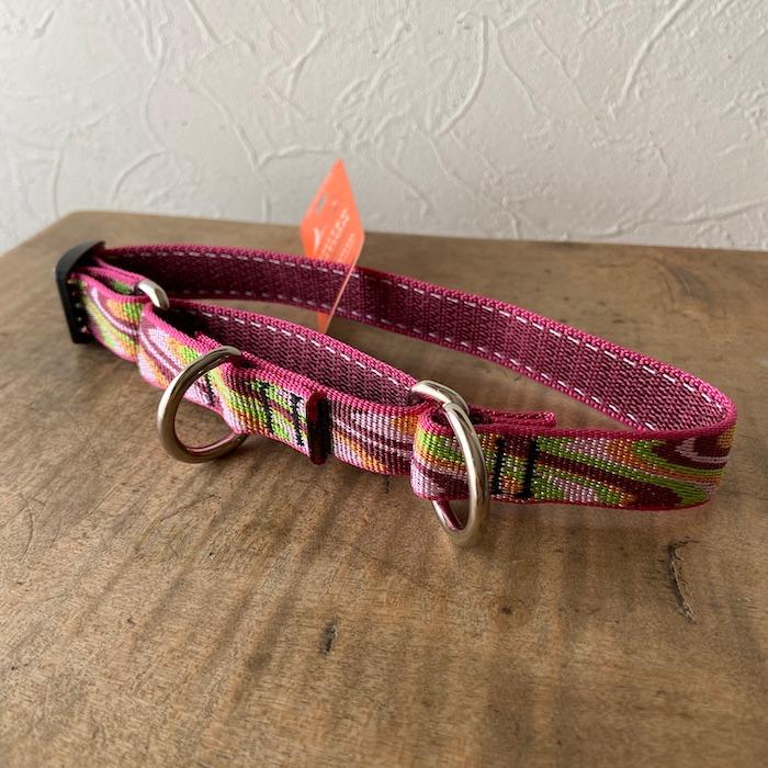 ハーフチョークカラー【ピンクウェーブ柄18mm幅】Sサイズ（25〜35cm） LUPINE ルパイン マーチンゲール pink wave