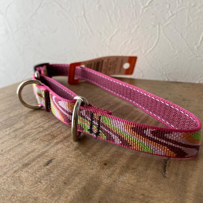 ハーフチョークカラー【ピンクウェーブ柄18mm幅】Sサイズ（25〜35cm） LUPINE ルパイン マーチンゲール pink wave