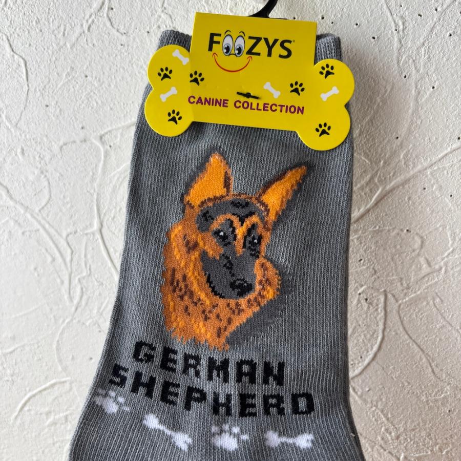 ジャーマンシェパード・グレー・アメリカ直輸入・犬種別靴下・22-25cm