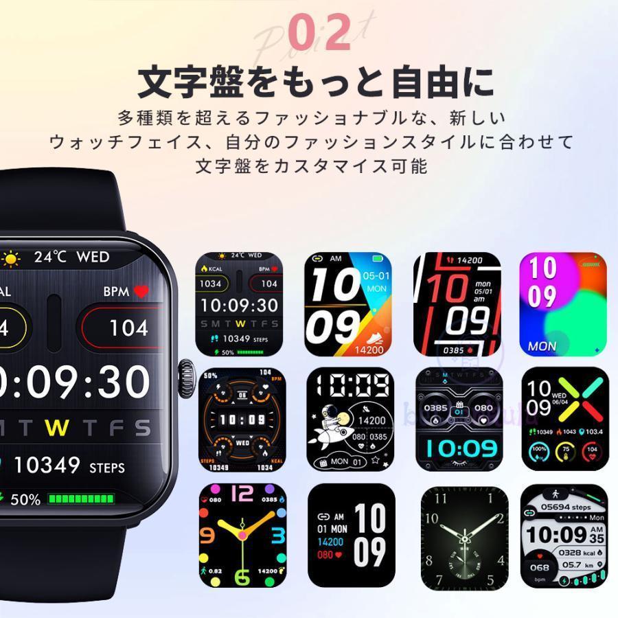 スマートウォッチ 日本製センサー 血糖値 血圧測定 心拍数 血中酸素 通話機能 睡眠監測 体温 SOS機能 健康管理 生理周期 運動モード 天気予報 敬老の日 ギフトの画像