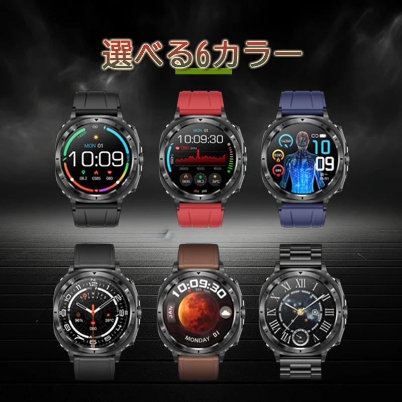 スマートウォッチ 日本製センサー 通話機能 血糖 心電図 血圧 心拍数 SOS 24時間健康管理 血中酸素 運動モード 体温 睡眠 メッセージ マイクロ健康診断 NFCの画像