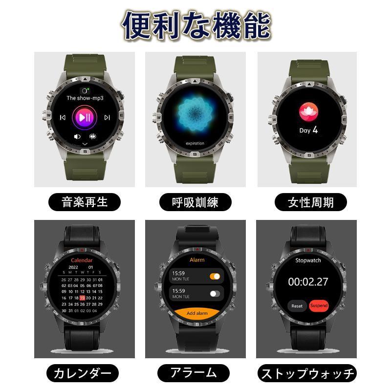 スマートウォッチ 日本製センサー 軍用規格 Bluetooth5.3通話 2025最新 心拍数 血中酸素 睡眠管理 スポーツウォッチ 歩数計 メンズレディース プレゼントの画像