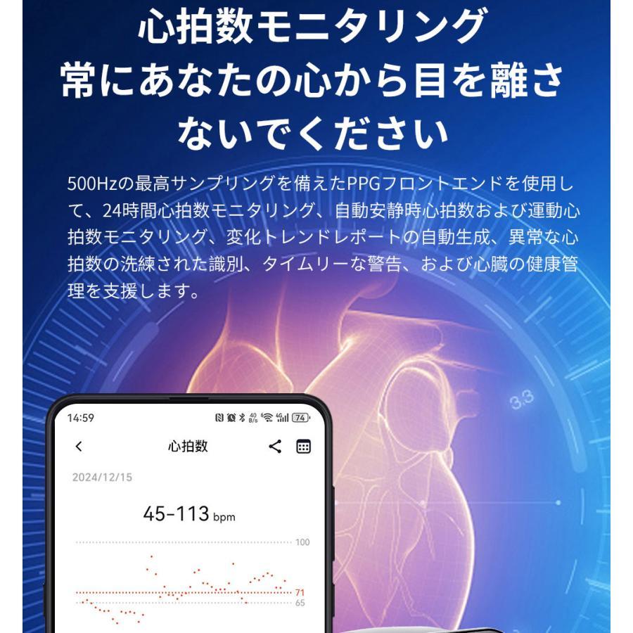 スマートウォッチ 日本製センサー 通話機能 血圧 ECGモ二タリング 血中酸素 尿酸 EDA皮膚電気試験 BMI SOS 睡眠管理 腕上点灯 着信通知 尿酸 血中酸素 SOS機能の画像
