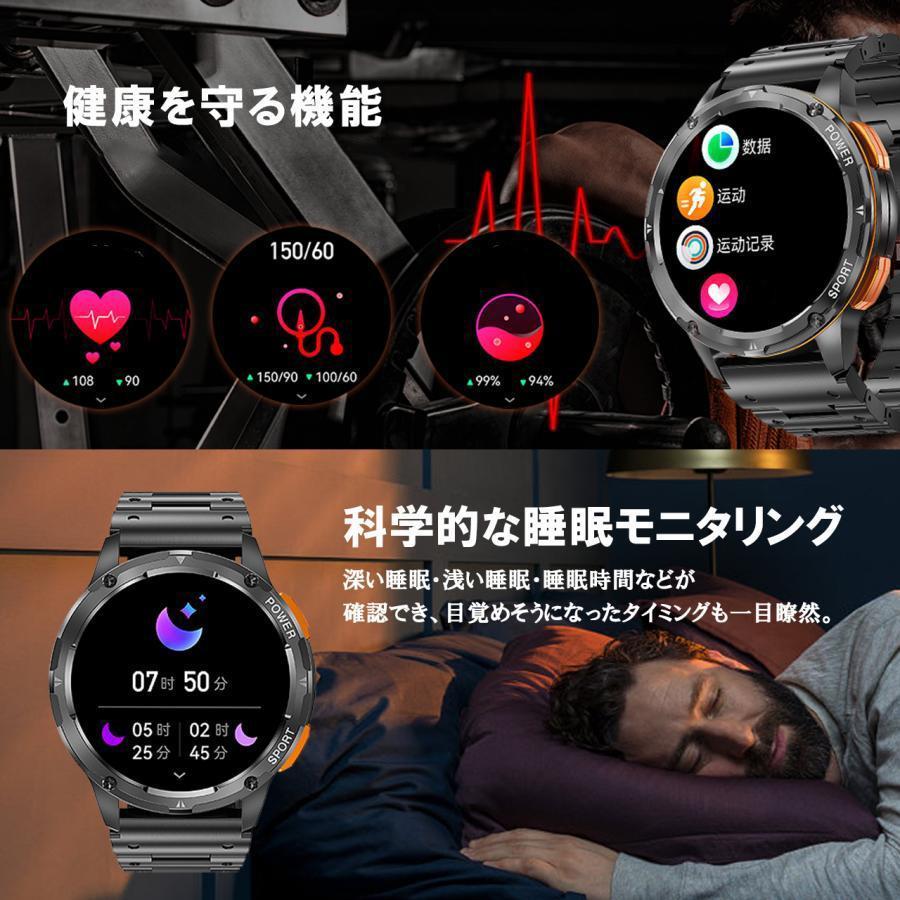 スマートウォッチ 日本製センサー 軍用規格 通話機能 心拍数 睡眠モニタリング 運動 着信通知 24時間健康管理 LINE 防水 iphone アンドロイド対応 2025 ギフトの画像