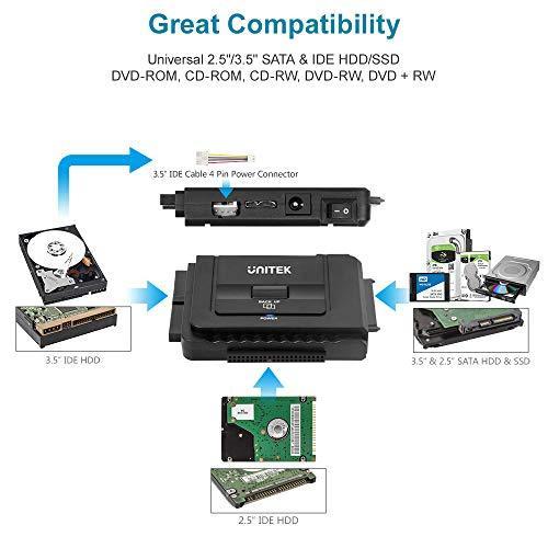 Unitek IDE SATA 両方対応 USB3.0 ドライブ交換アダプター 2.5/3.5インチHDD SSD 光学ドライブに対応 コンバータ 5Gbps 12V/2A｜smilefield｜03