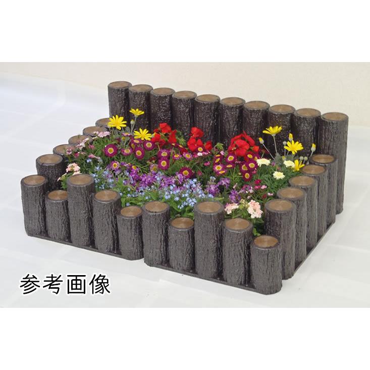 樹脂製擬木 はなえ80φ H200 5連平行杭タイプ 単品 サンポリ 仕切り