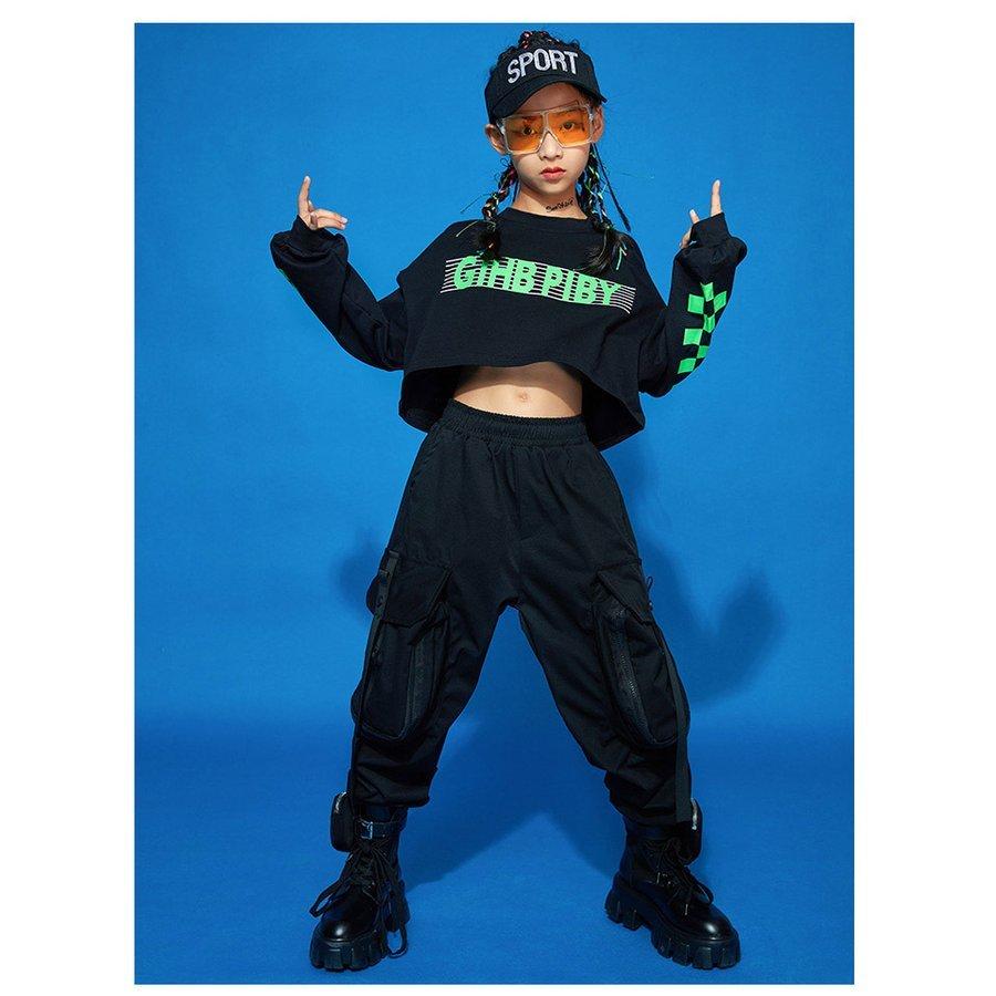 海外最新 ダンス衣装 キッズ ヒップホップ ガールズ ジャズダンス Hiphop 韓国 チアガール 応援団 チア ステージ衣装 へそ出し 演奏会 練習着 卒業式 おしゃれ Cisama Sc Gov Br