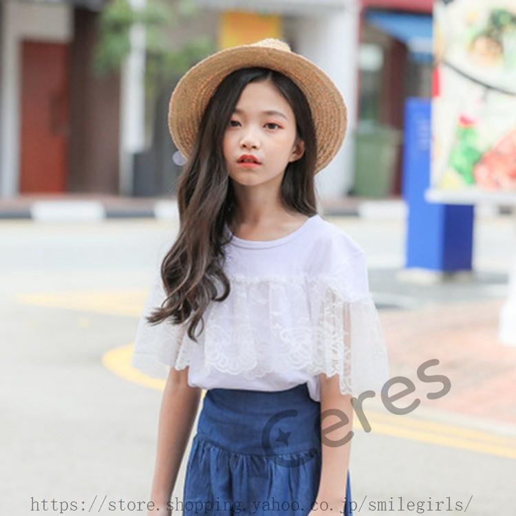 半袖トップス 韓国子供服 女の子 カットソー 夏 半袖 キッズ Tシャツ
