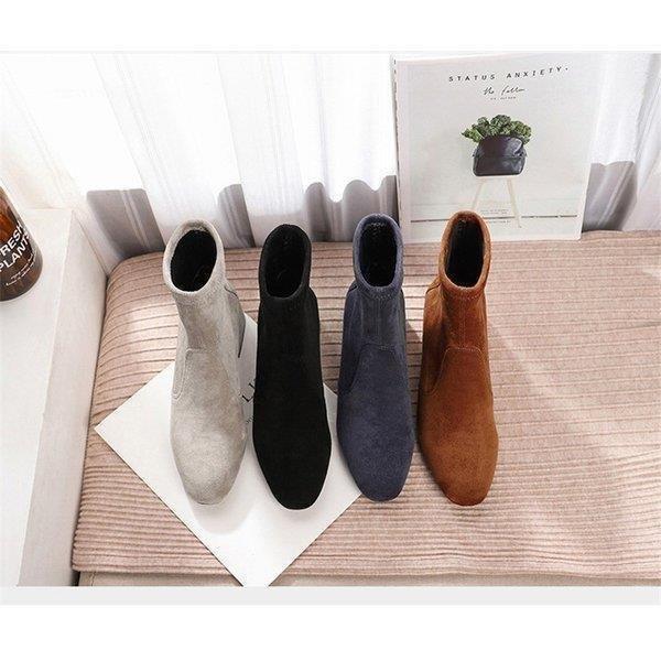誠実 サイドゴアブーツ レディース ブーティ ショートブーツ 秋冬 太ヒール レディース靴 ハイヒール 無地 美脚 スエード おしゃれ 50代 30代 40代 サイドゴアブーツ カラー Color4コン Folliq4 Com
