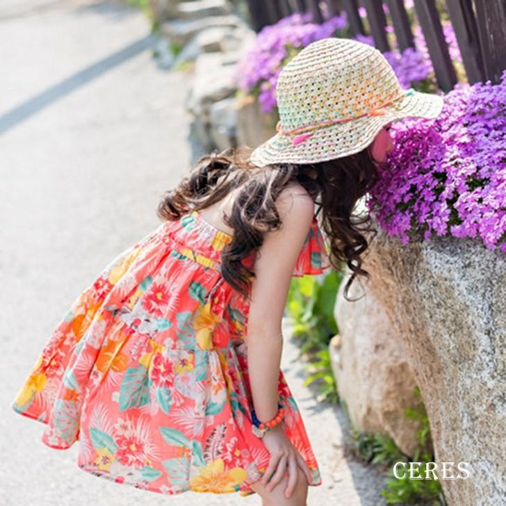 子供服 ワンピース 夏 女の子 ノースリーブワンピース 花柄 ふんわり キッズ ビーチ 海 韓国子供服翌日発送 G0501 Ceres Store 通販 Yahoo ショッピング