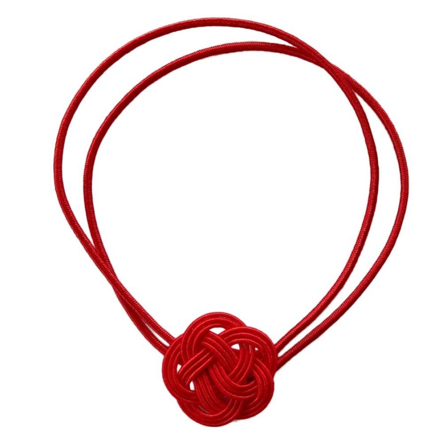 新品 水引紐3本赤の梅結び 飾り 100個入 ゴム紐付 ゴムの円周cm 2つ輪 ギフト プレゼント用和風パッケージ ラッピング 包装 資材 超目玉 Esiba Tg