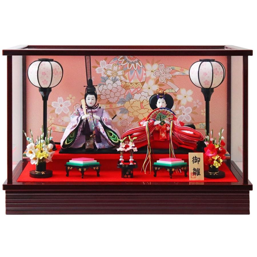 雛人形 ケース入り親王飾り 芥子2人 間口51 奥行23 5 高さ33cm 紅溜枠ガラスケース 30 402ap Prettyfunnyballoons Com