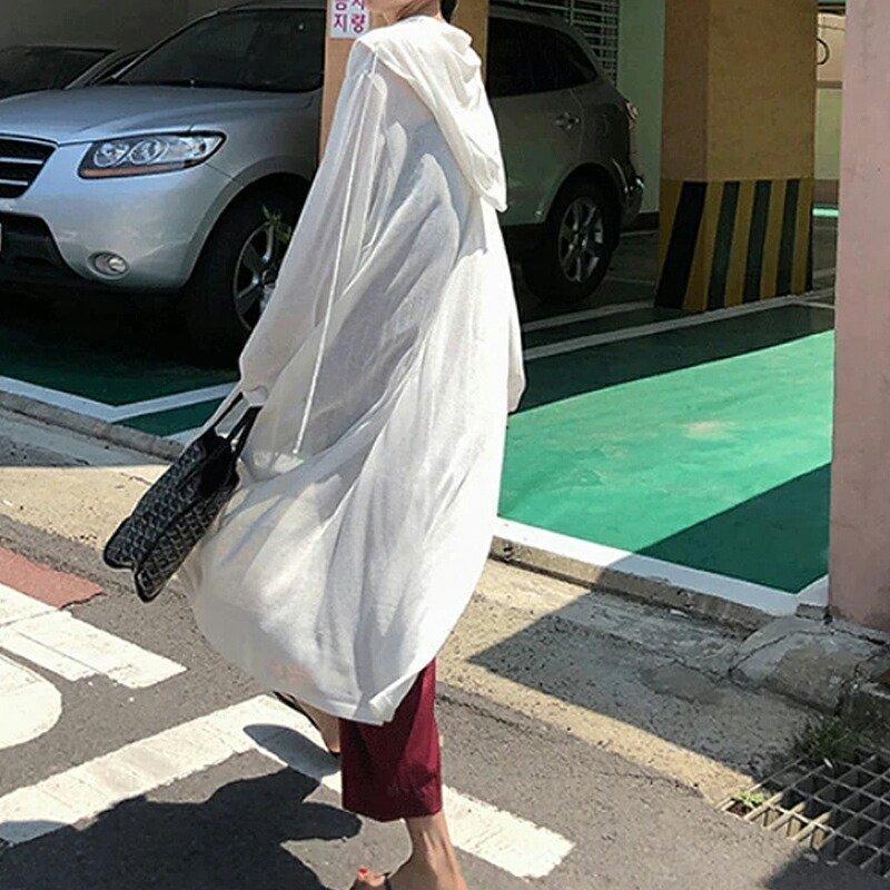 あすつく カーディガン ボレロ 着るだけuv対策 程よい透け感で美肌に魅せる カーディガン ロングカーディガン 薄手 夏 フード付き Free 無地 ミディアム丈 長袖 Uv対策 アクリル フェミニン きれいめ カジュアル 上品 デート 女子会 ママコーデ Www Threeriversofs Com