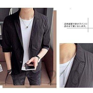 テーラードジャケットメンズ7分袖長袖サマージャケット細身ジャケット春夏タイトジャケットメンズカジュアルジャケットビジネス 一部予約