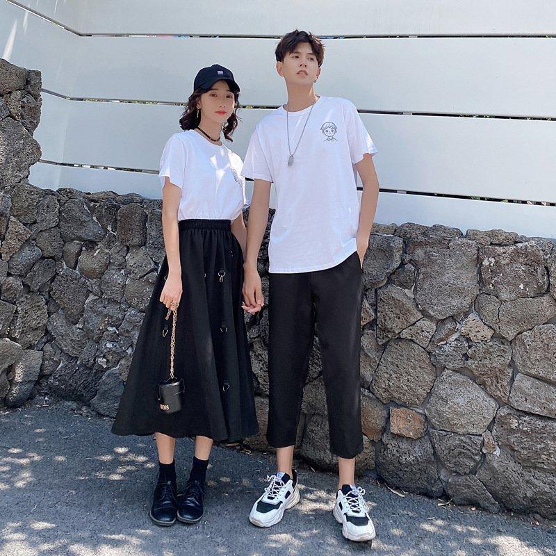 カップル ペアtシャツ 半袖 ペアルック お揃い 服 夏 花柄 パンツ 韓国ファッション デート おでかけコーデ おそろ オルチャンファッション Pb3 Smilehunterfourth 通販 Yahoo ショッピング