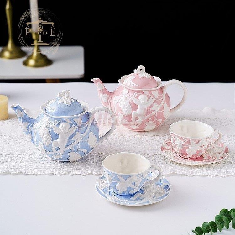 ブルー華やか ソーサー 繊細 おしゃれ 高級感 ティータイム お茶用品 おしゃれ 天使 キッチン用品 ティーセット 食器 ピンク ティーカップ 可愛い Www Tech4islands Com