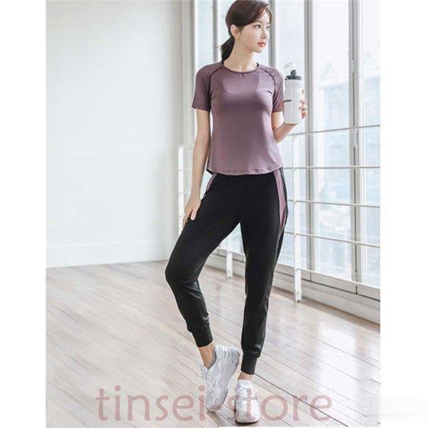 スポーツウェア レディース セット 細見せ トレーニングウェア 上下 ランニング ウェア 可愛い フィットネスウェア おしゃれ ー品販売