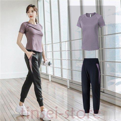 スポーツウェア レディース セット 細見せ トレーニングウェア 上下 ランニング ウェア 可愛い フィットネスウェア おしゃれ ー品販売