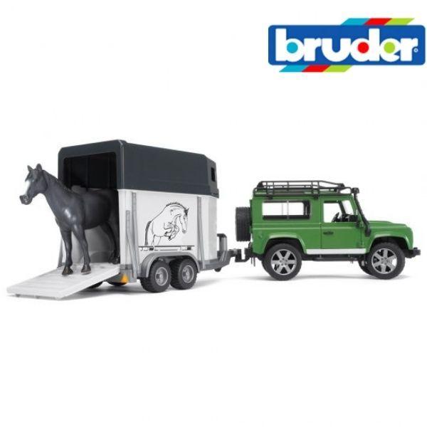 ランドローバー ワゴン 馬牽引トレーラー【ポイントアップ+送料無料】bruder ブルーダー はたらくくるま LandRover くるま BR02592 人気 おすすめ オススメ