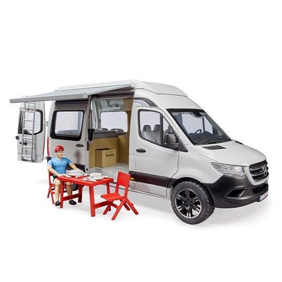 MB キャンピングカー フィギュア付【ポイントアップ+送料ラッピング無料】bruder ブルーダー 働く車 くるま 人気 おすすめ オススメ おもちゃ 知育玩具 男の子の画像