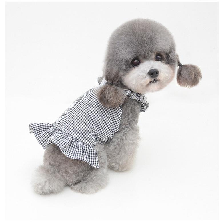 犬服 ワンピース 春夏 ドレス ペット服 小型犬 中型犬 Mサイズ グレー 犬 服 犬服 小型犬 ワンピース スカート 春夏 ペット服 ドッグウェア