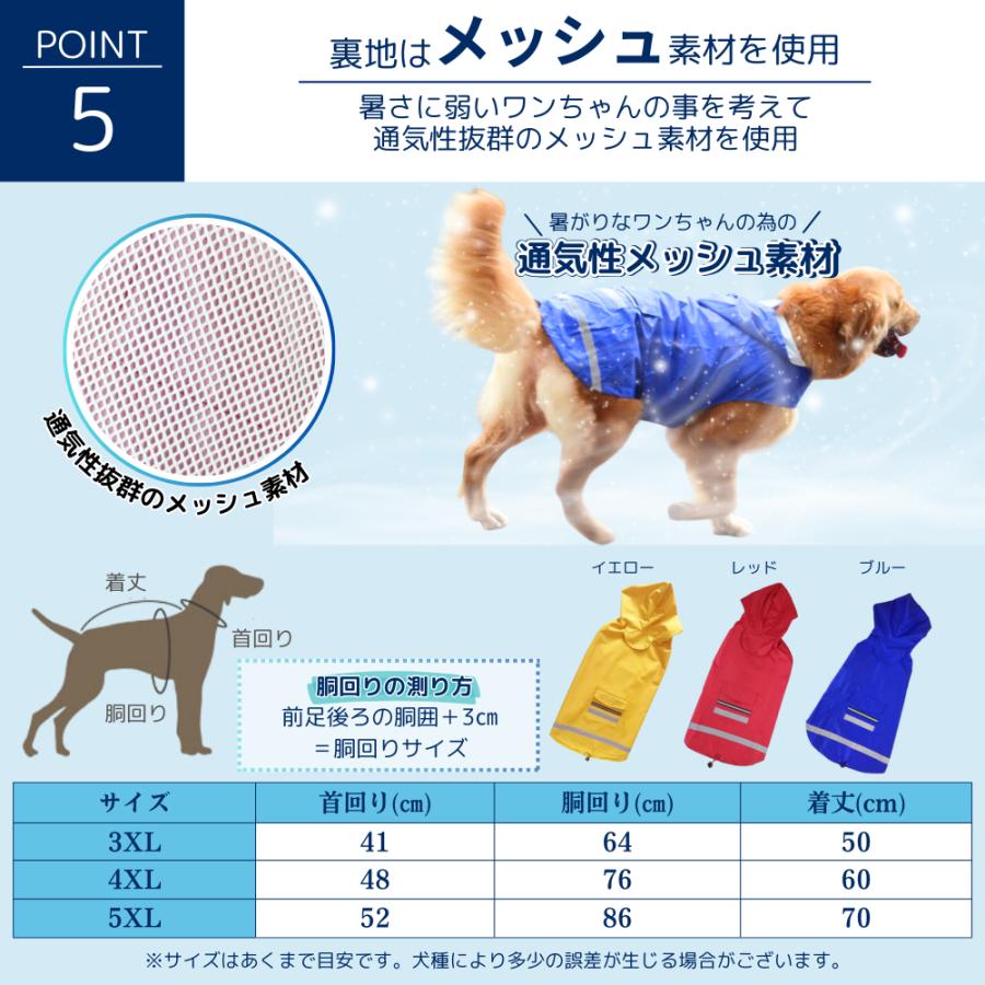 犬用レインコート 犬 レインコート 犬服 中型犬 大型犬 雨具 ポンチョ