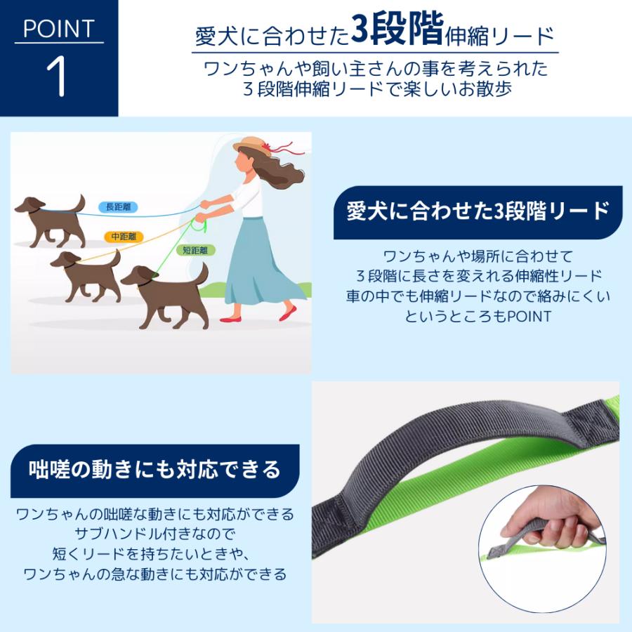 犬 リード 犬用 伸縮リード ロングリード ハンドル付き 大型犬 中型犬 小型犬 トレーニング 犬のリード のび〜るリード : AIAI ...