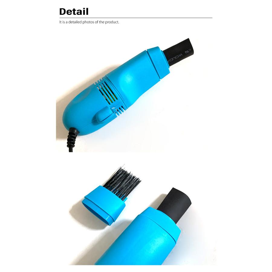 ブラシ クリーナー 掃除機 ミニサイズ 卓上 オフィス キーボード アタッチメント付き USB|smilelifeshop7|07