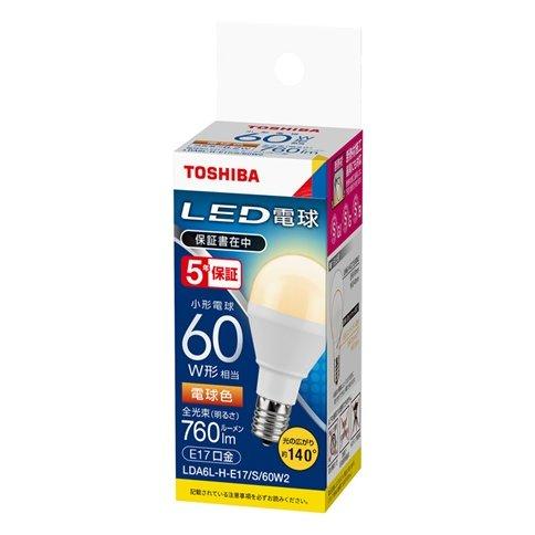 東芝ライテック LED電球 E17口金 ミニクリプトン形 小形電球60W形相当