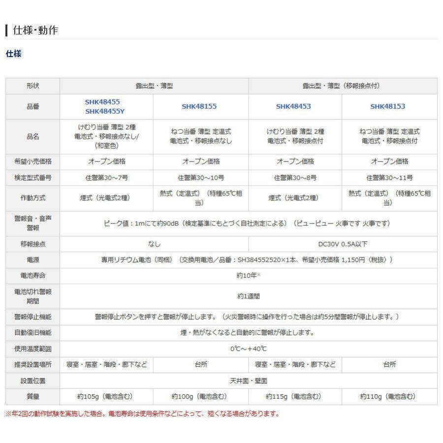 【超ポイント祭?期間限定】 (10台セット)パナソニック 熱当番薄型 電池有・移報無 SHK48155(SHK38155後継機種)