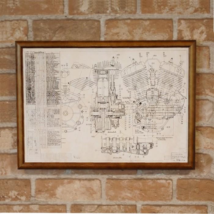 【Harley-Davidson】ハーレー アートフレーム ハーレーダビッドソン絵画オリジナルウォールアートHDファットボーイ