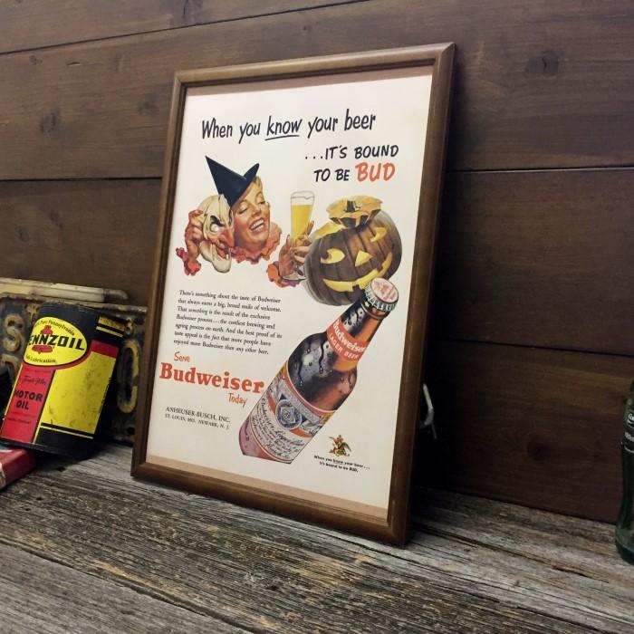 バドワイザー レトロ広告 ポスター B4フレーム付き ◇ Budweiser