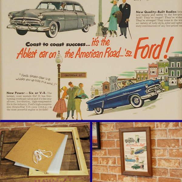 Ford アメリカンロード '52 B5 ミニポスター フレーム入り ◆ フォード アメ車 FB5-47｜smilemaker2525｜02