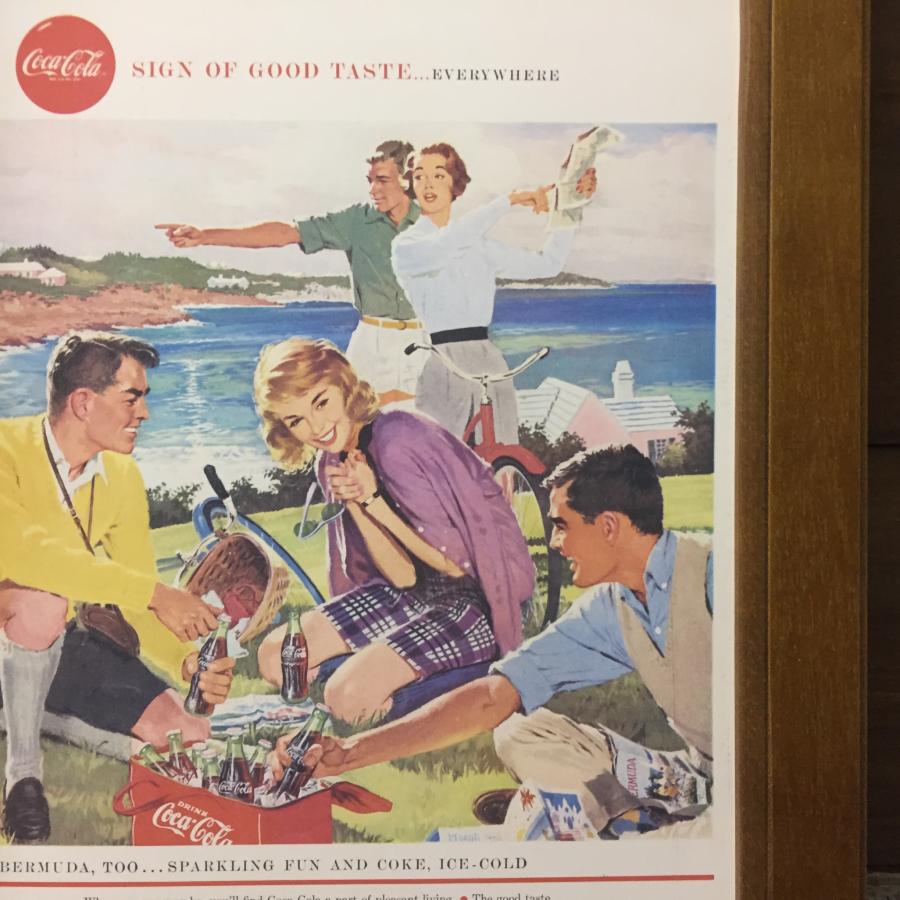 コカコーラ 広告 ミニポスター B5額入り 複製 ◇ Coca-Cola COKE 休憩