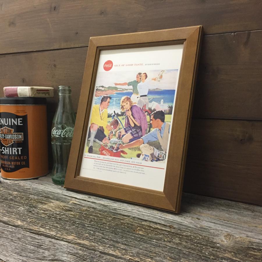 コカコーラ 広告 ミニポスター B5額入り 複製 ◇ Coca-Cola COKE 休憩