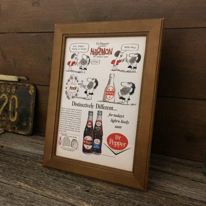 ドクター・ペッパー イラスト ミニポスター B5額入り 複製広告 ◇ Dr