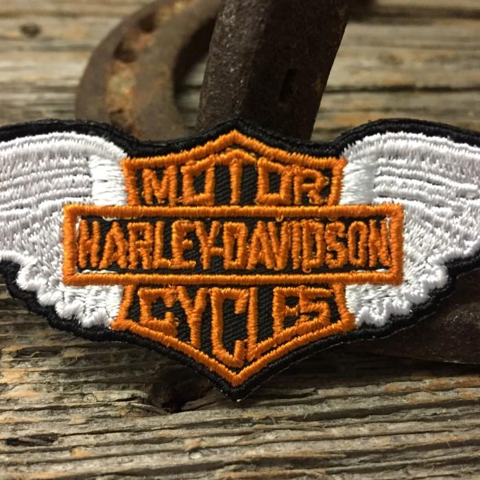 送料無料 ハーレー ウィング ロゴ ミニ 刺繍 ワッペン ◆ パッチ 羽根 B＆S エンブレム CAWP34 |  | 01