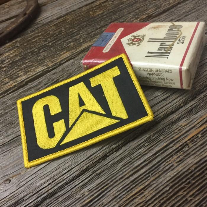 CAT ロゴ ワッペン ◇ 刺繍 アイロンパッチ キャタピラー 重機 作業車