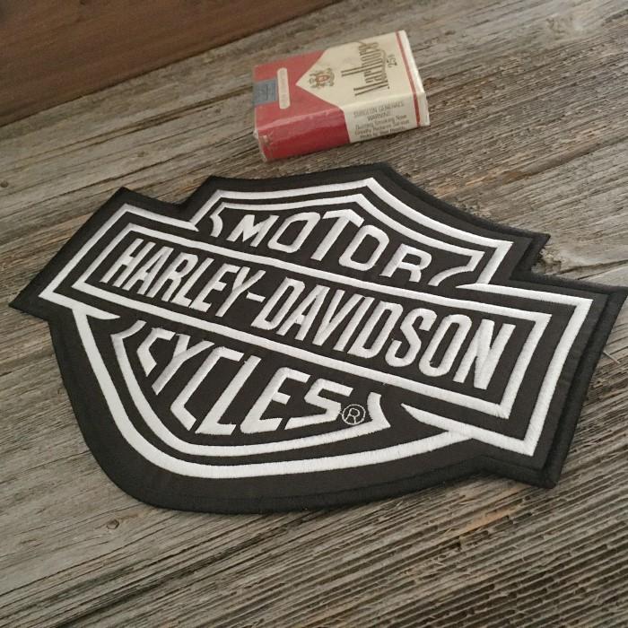 送料無料 ハーレーワッペン B＆S ロゴ 特大サイズ ◇ 刺繍 アイロン