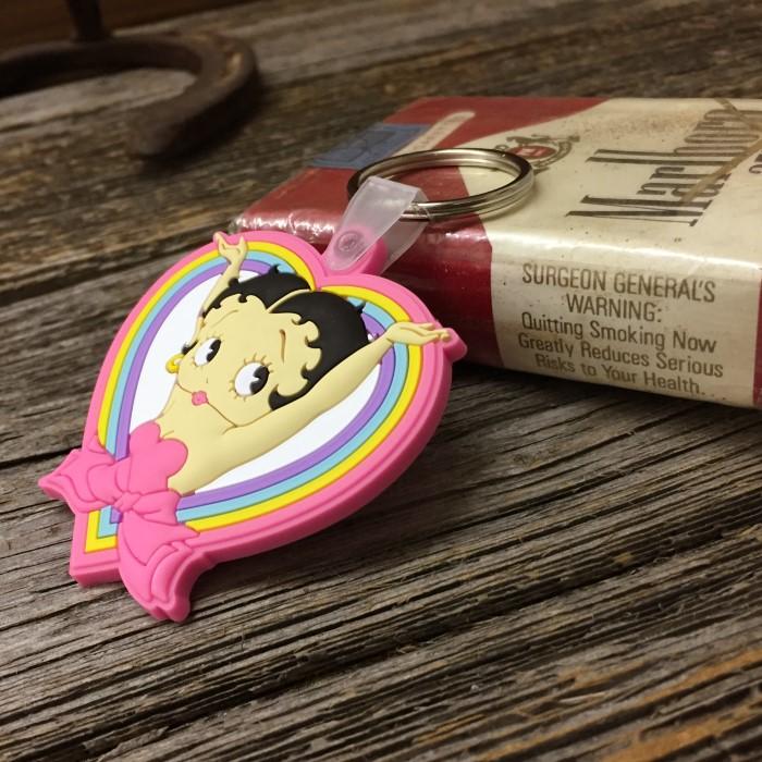 Betty Boop ラバー キーホルダー ◇ ベティちゃん アメコミ ピンクの