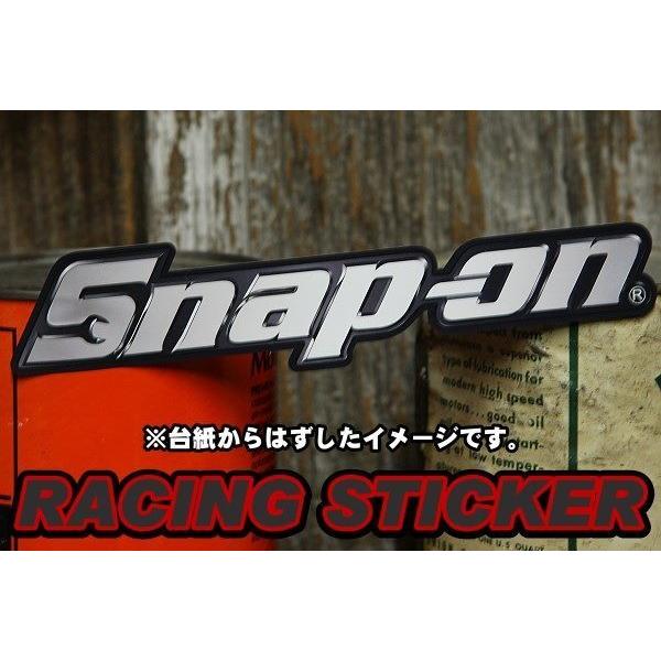 Snap-on 金属調 ロゴ 抜き ステッカー ◆ スナップオン 工具 メーカー NPS3｜smilemaker2525