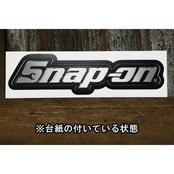 Snap-on 金属調 ロゴ 抜き ステッカー ◆ スナップオン 工具 メーカー NPS3｜smilemaker2525｜02
